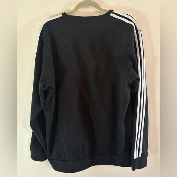 Adidas Three Stripe Crew Neck Sweatshirt - Picture 2 of 4